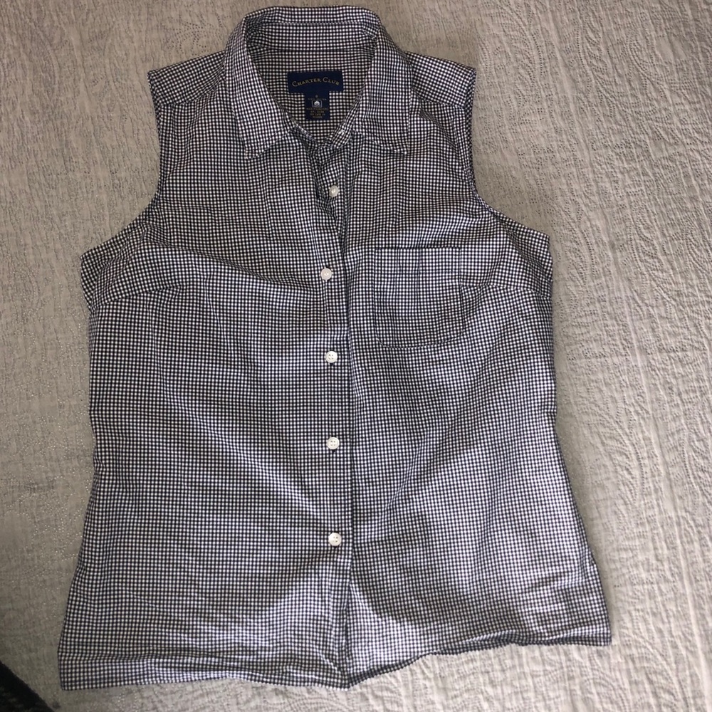 Checkered Button Up Blouse